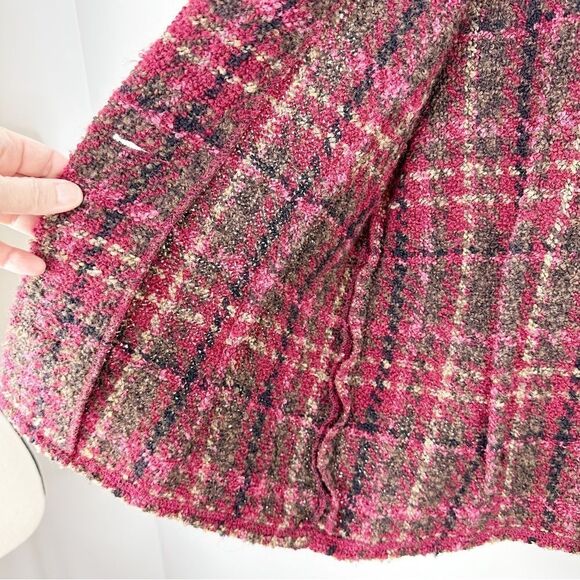 Weave of the Irish Wool Blend Red‎ Tartan Plaid Handcrafted Woven Jacket Small - Picture 10 of 11